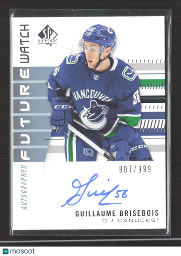 2020 Upper Deck SP Authentic Future Watch Guillaume Brisebois #151 907/999 Auto