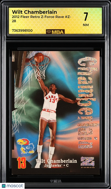 2012 Fleer Retro Z-Force Rave Wilt Chamberlain #Z-28 MBA 7