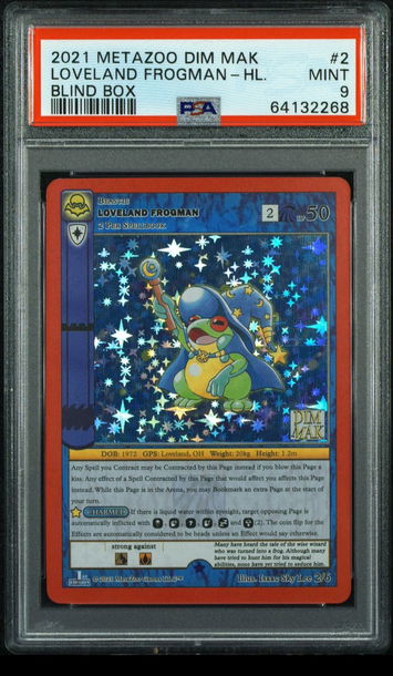 👕🐸 2021 Metazoo X DIM MAK LOVELAND FROGMAN Blind Box-Holo  2/6 |PSA 9| 💎🧨