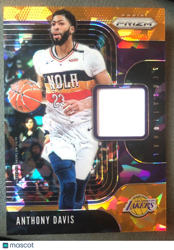 2019 Panini Prizm ANTHONY DAVIS Game-Worn Sensational Swatches #SS-ADV LA Lakers
