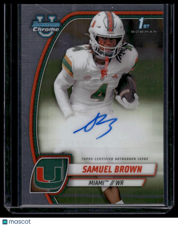2024 Bowman Chrome University Samuel Brown #PA-SBR Prospect Autographs AU