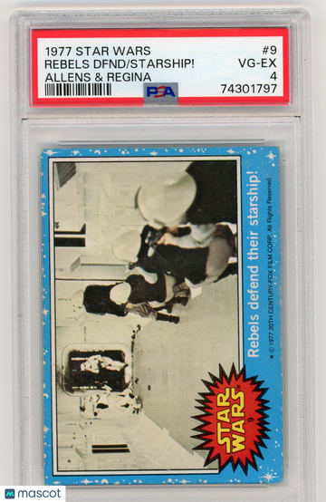 1977 Star Wars Allens & Regina Rebels Defend the Starship #9 PSA 4