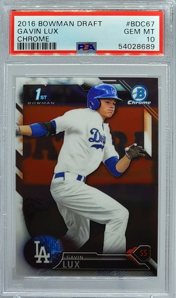 2016 BOWMAN DRAFT #BDC67 GAVIN LUX CHROME PSA 10