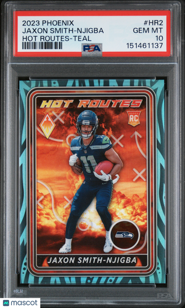 2023 Panini Phoenix Hot Routes Jaxon Smith-Njigba #HR2 Teal PSA 10
