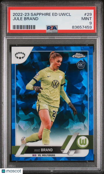 2022-23 Topps Chrome Sapphire Edition UEFA Women's CL Jule Brand #29 PSA 9