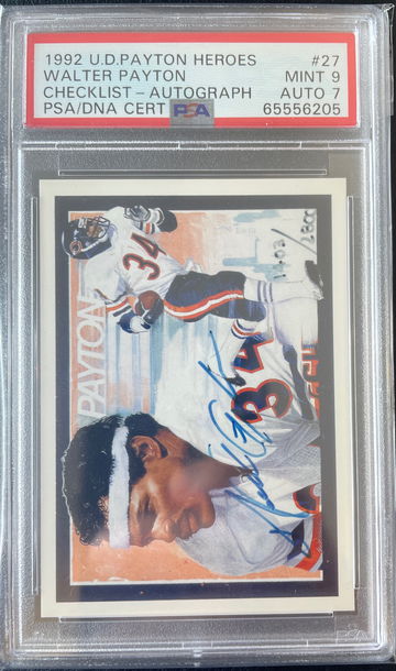 1992 Upper Deck Walter Payton Heroes Autograph /2800 Auto PSA 9! 