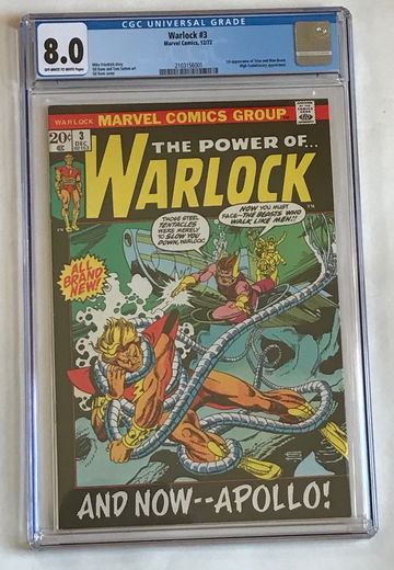 THE POWER OF WARLOCK #3 (1972) ADAM WARLOCK CGC 8.0 OW-WP