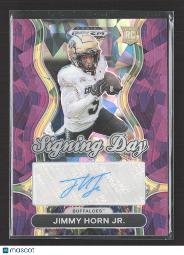 2025 Panini Prizm Draft Picks Signing Day Jimmy Horn Jr. #SD-JHR Pink Mosaic /199 RC