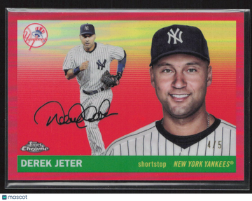 2025 Topps Chrome Red Refractor 1/5 Derek Jeter #458 New York Yankees Baseball Card