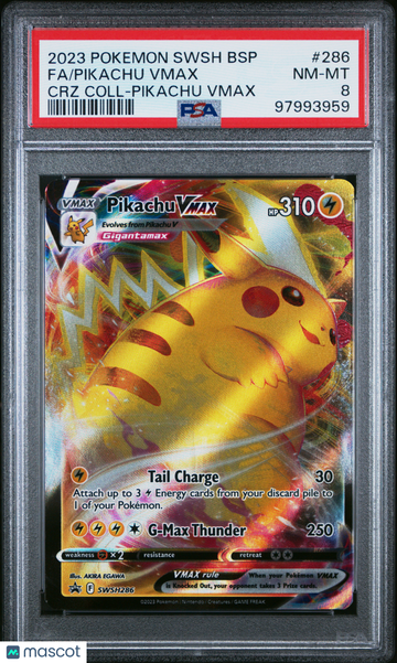 2023 Pokemon Swsh Black Star Promo Pikachu Vmax CRZ Coll-Pikachu Vmax PSA 8 #286