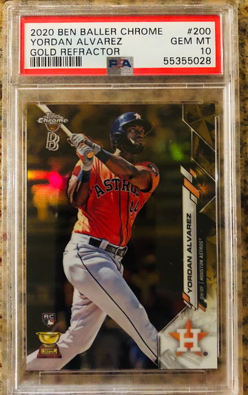 2020 Topps Chrome Ben Baller RC Yordan Alvarez Gold Refractor #23/50 PSA 10 Pop 4