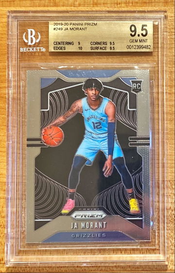 2019-20 Panini Prizm #249 Ja Morant BGS 9.5 Gem Mint with 10 sub