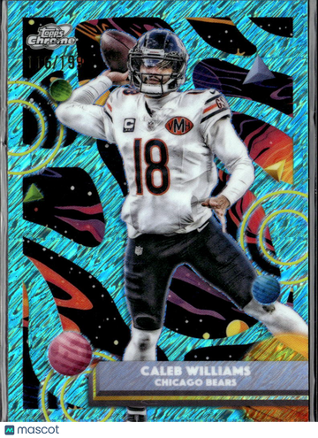 2025 Topps Chrome Cosmic Caleb Williams #16 Aqua Equinox Refractor /199