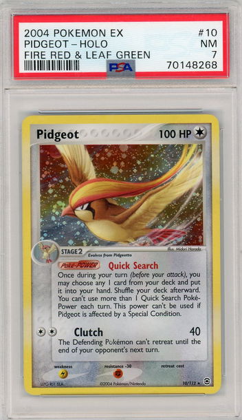 2004 Pokémon EX FireRed & LeafGreen Pidgeot Holo #10 PSA 7