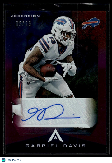 2021 Panini Chronicles Gabriel Davis #ASC-GDA Ascension Autographs Purple SN AU