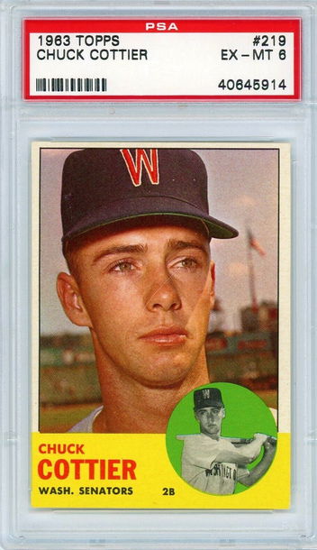 1963 Topps Chuck Cottier #219 PSA 6 P1316