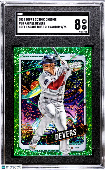 2024 Topps Cosmic Chrome Rafael Devers #78 Green Space Dust Refractor SGC 8