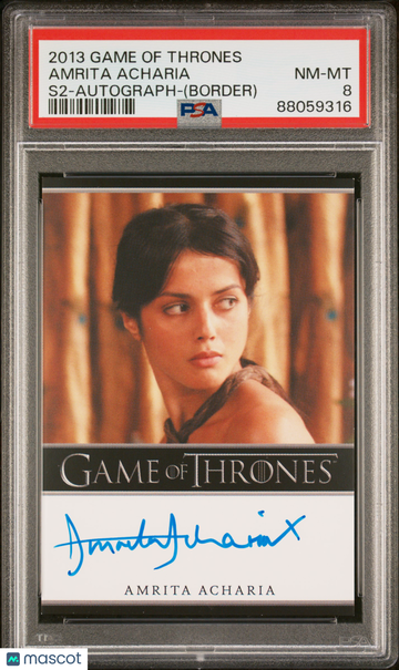 2013 Game Of Thrones Season 2-Autograph Amrita Acharia Bordered PSA 8