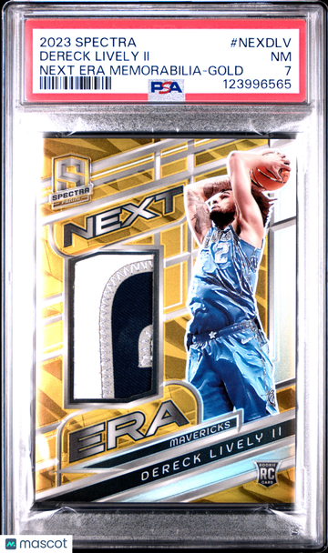 2023 Panini Spectra Next Era Memorabilia Dereck Lively II #NEXDLV Gold PSA 7