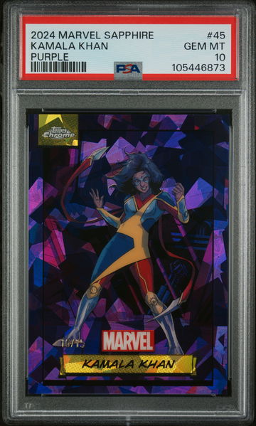 2024 Topps Chrome Sapphire Purple Kamala Khan #45 /10 PSA 10
