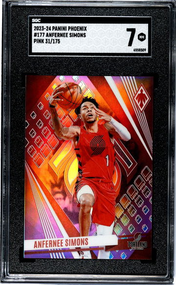 2023-24 Panini Phoenix Pink Anfernee Simons #177 /175 SGC 7