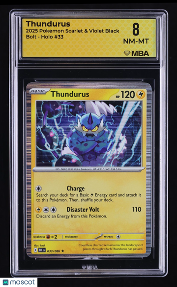 2025 Pokemon Scarlet & Violet Black Bolt Thundurus Holo MBA 8 #33