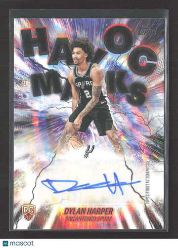 2025 Topps Havoc Marks HM-DH RC Autographed Dylan Harper Spurs Basketball Card
