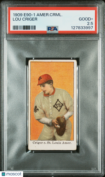 1909 E90-1 American Caramel Lou Criger PSA 2.5