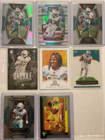 2021 Miami Dolphins Jaylen Waddle 8 Rookie card lot 
