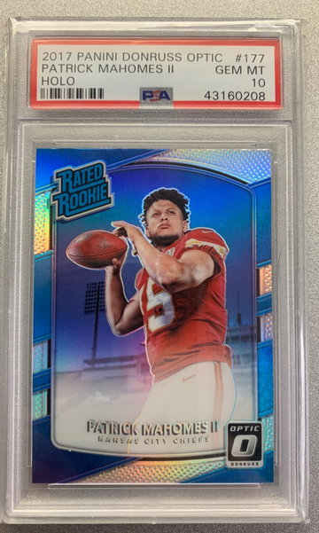 PATRICK MAHOMES 2017 OPTIC HOLO ROOKIE PSA 10 GEM MT