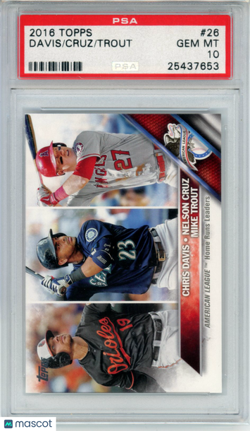 2016 Topps Trout Cruz Davis #26 PSA 10