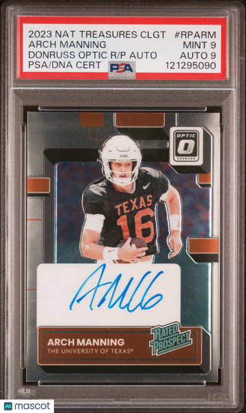 2023 National Treasures Optic Arch Manning #RPARM Rated Prospect Auto PSA 9 Auto 9
