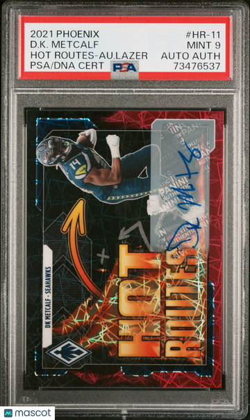 2021 Panini Phoenix Hot Routes DK Metcalf #HR-11 Au. Lazer PSA 9 Auto A