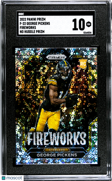 2022 Panini Prizm George Pickens #F-22 Fireworks No Huddle Rookie SGC 10