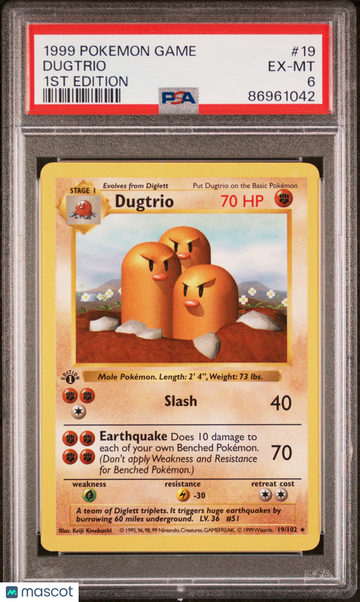 1999 Pokemon Game Dugtrio 1ST Edition PSA 6 #19