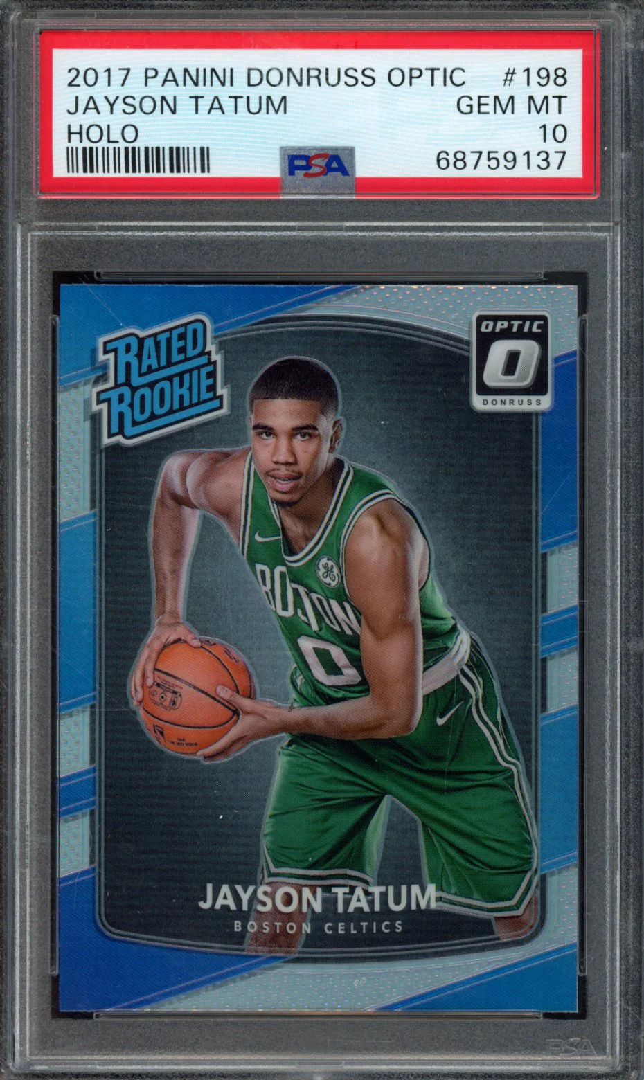 2017 Panini Donruss Optic Jayson Tatum #198 Holo Rookie PSA 10