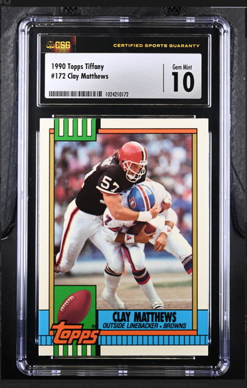 1990 Topps Tiffany CLAY MATTHEWS CSG 10 POP 2