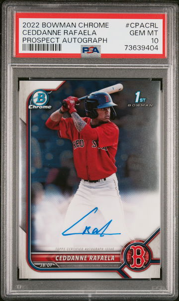 2022 Bowman Chrome Prospect Autograph Ceddanne Rafaela #CPACRL PSA 10
