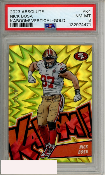 2023 PANINI ABSOLUTE KABOOM! NICK BOSA #K4 VERTICAL GOLD PSA 8 NM-MT