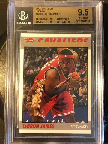 2007-08 Lebron James Fleer 1987-88 Retro #66 SP BGS 9.5 Cavs Lakers
