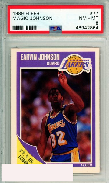 1989 FLEER MAGIC JOHNSON #77 L A  LAKERS PSA NM-MT 8