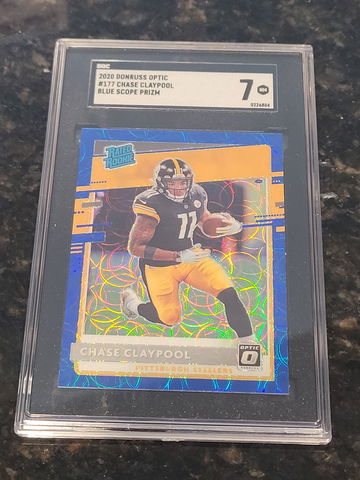 2020 Donruss Optic Chase Claypool PRIZM Blue Scope SGC 7