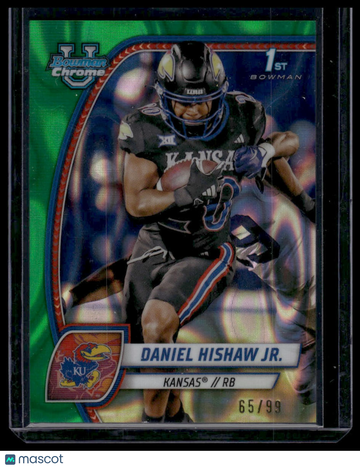 2024 Bowman University Chrome Daniel Hishaw Jr. #52 Green Lava Refractor SN