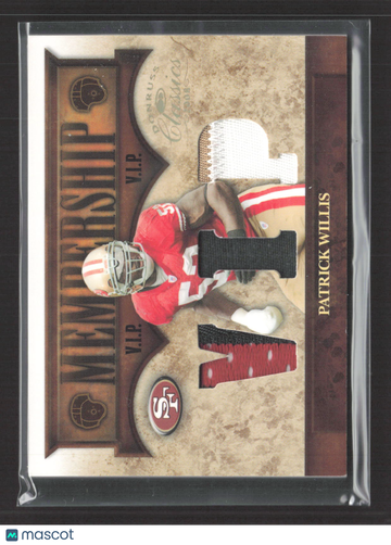 2008 Donruss Classics VIP Membership Patrick Willis #M-19 /25 Authentic Game-Worn Jersey