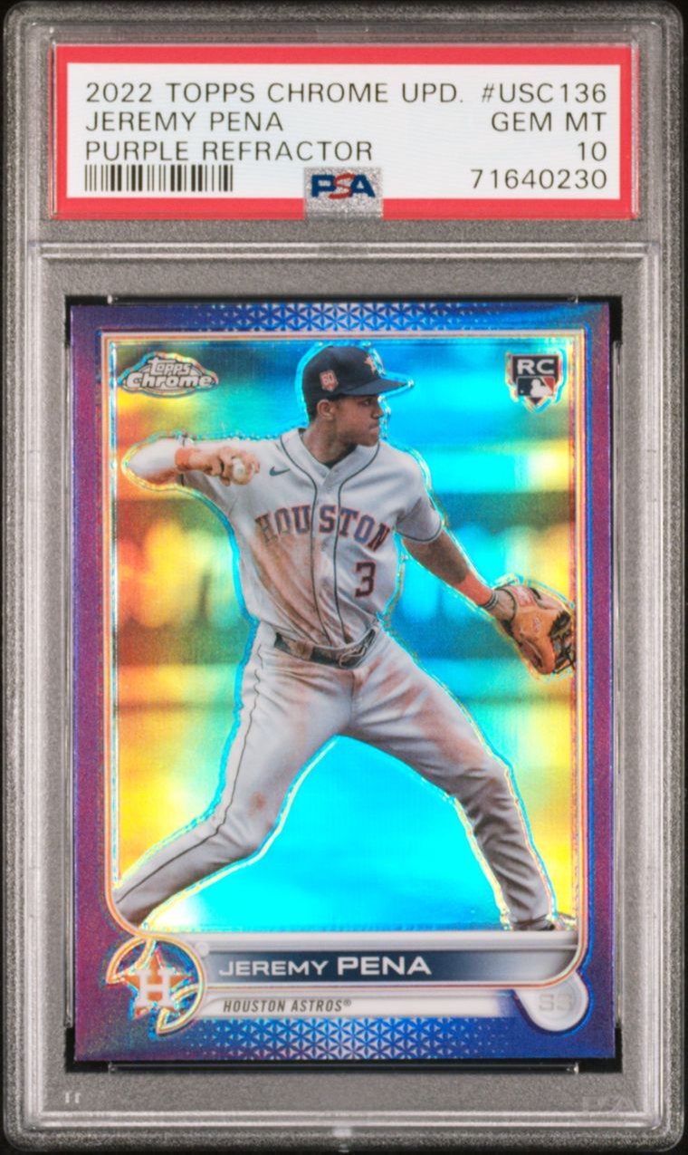 2022 Topps Chrome Update Jeremy Pena Purple Refractor Rookie RC PSA 10 Gem Mint