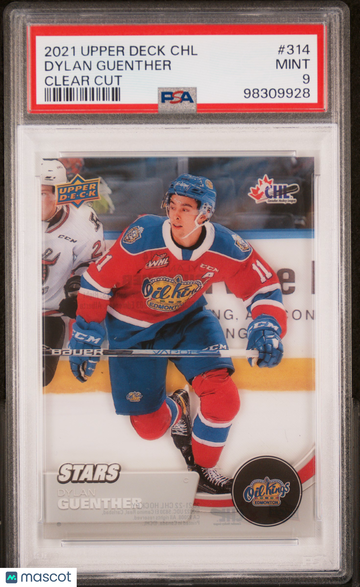 2021-22 Upper Deck CHL Dylan Guenther #314 Clear Cut PSA 9