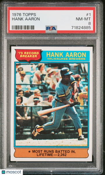 1976 Topps Hank Aaron #1 PSA 8