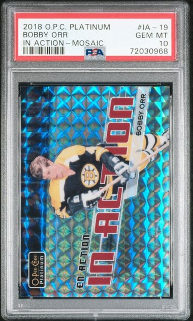 2018-19 OPC Platinum In Action Mosaic #IA-19 Bobby Orr PSA 10