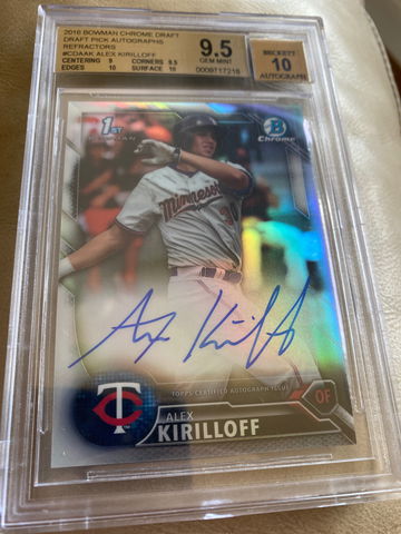2016 Bowman Draft Alex Kirilloff Refractor Auto /499 9.5/10