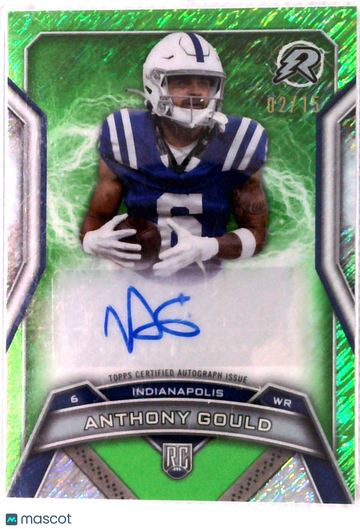2025 Topps Resurgence Rookie Signatures Green RC Auto Anthony Gould #RRS-AG 02/15 Football Card
